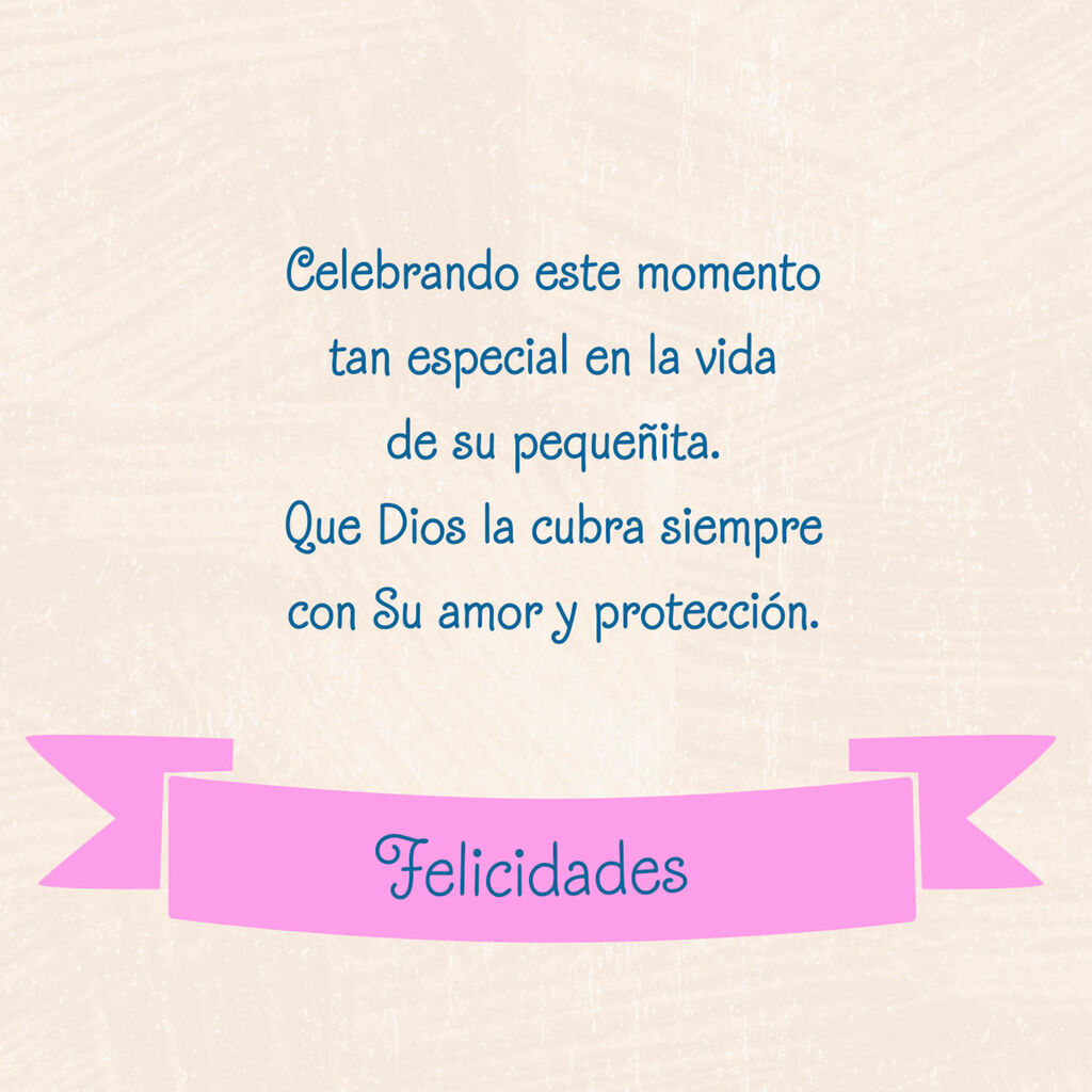God's Love Baby Girl SpanishLanguage Baptism Card for Parents