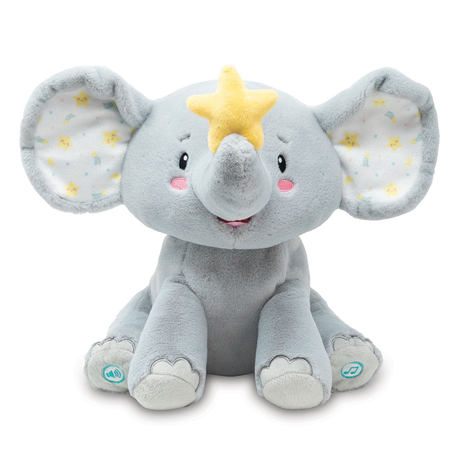 Cuddle Barn Twinkling Starlight Light-Up Musical Elephant Plush Toy, 11", , large image number 1