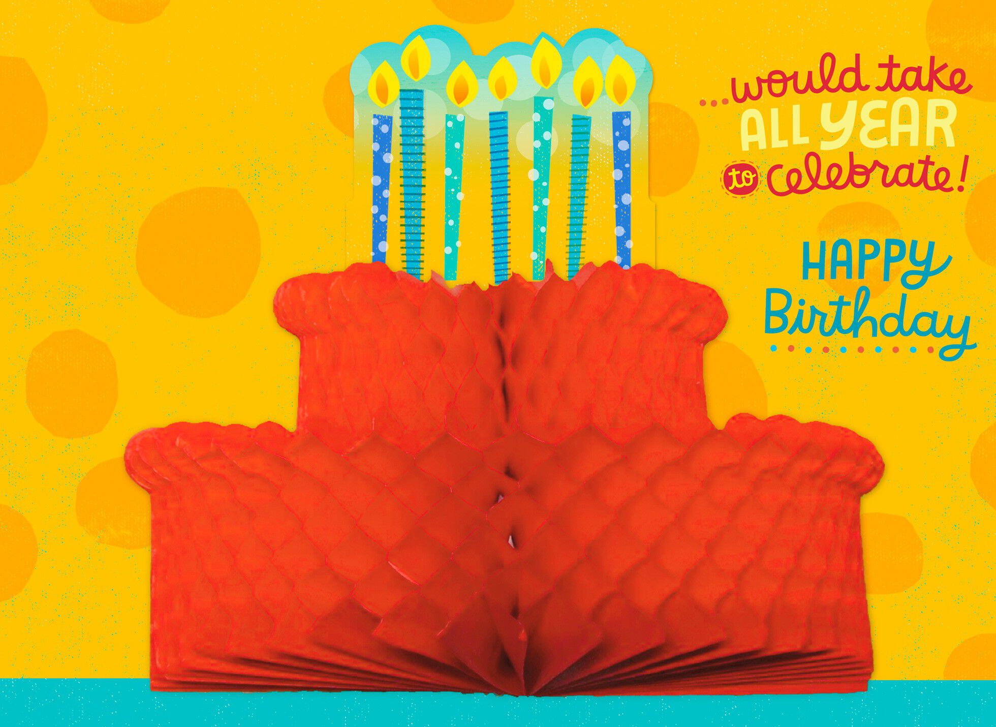 Pop-Up Honeycomb Cake Musical Birthday Card