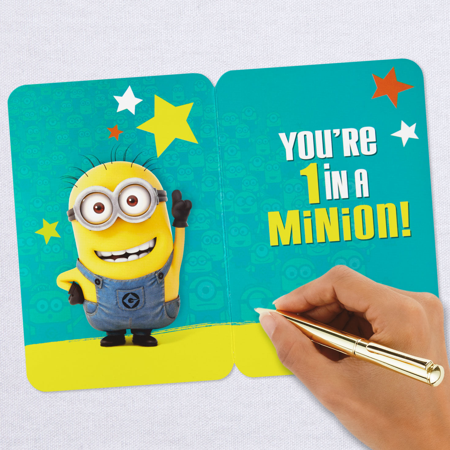 Despicable Me One in a Minion Birthday Card With Stickers - Greeting Cards | Hallmark for Free Printable Minion Birthday Cards