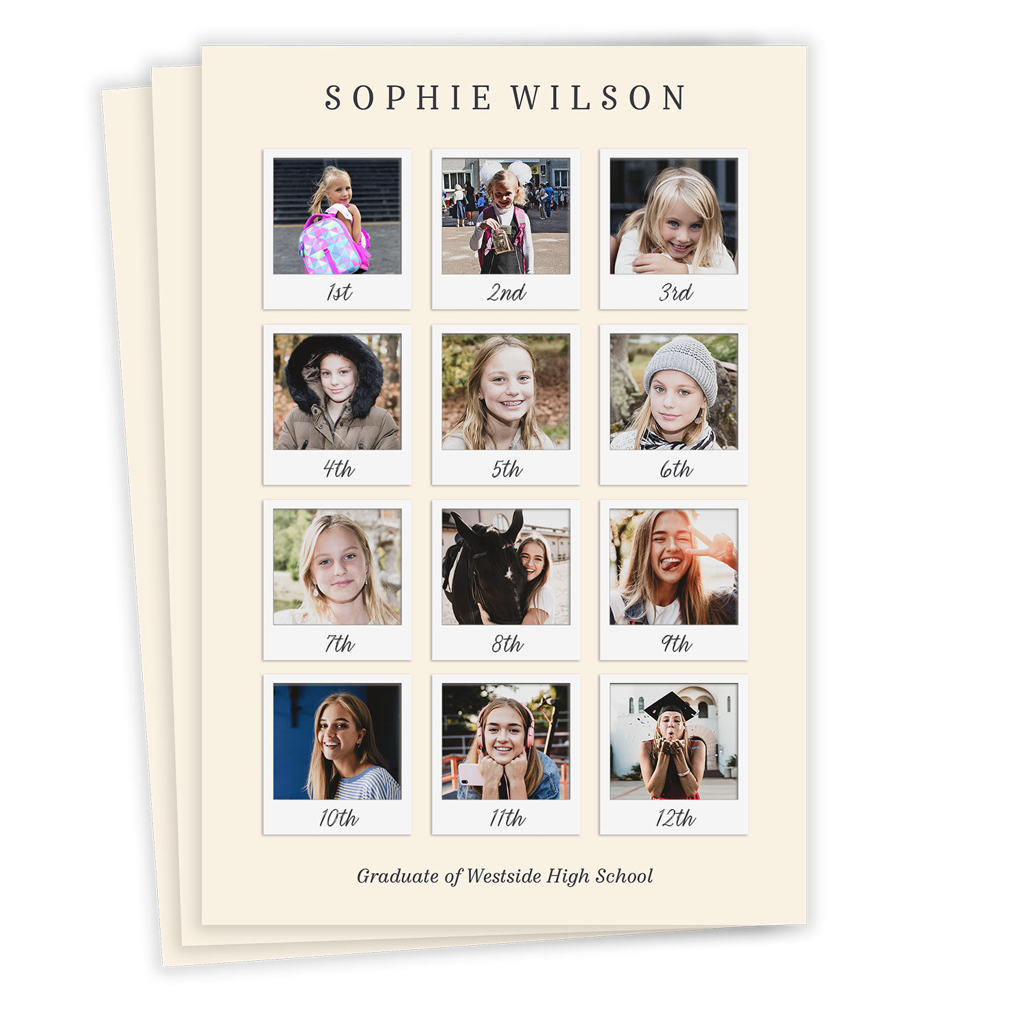 Through the Years Photo Collage Graduation Announcement