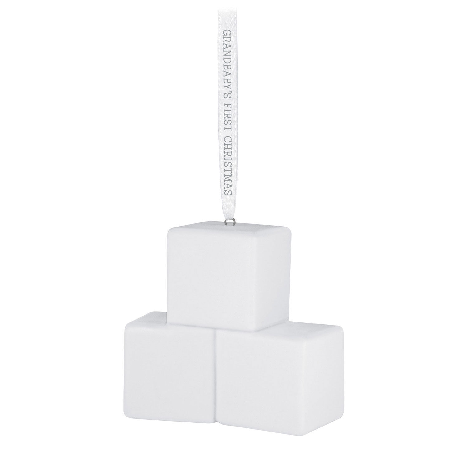 White ABC Blocks Keepsake Ornament Back image number 6