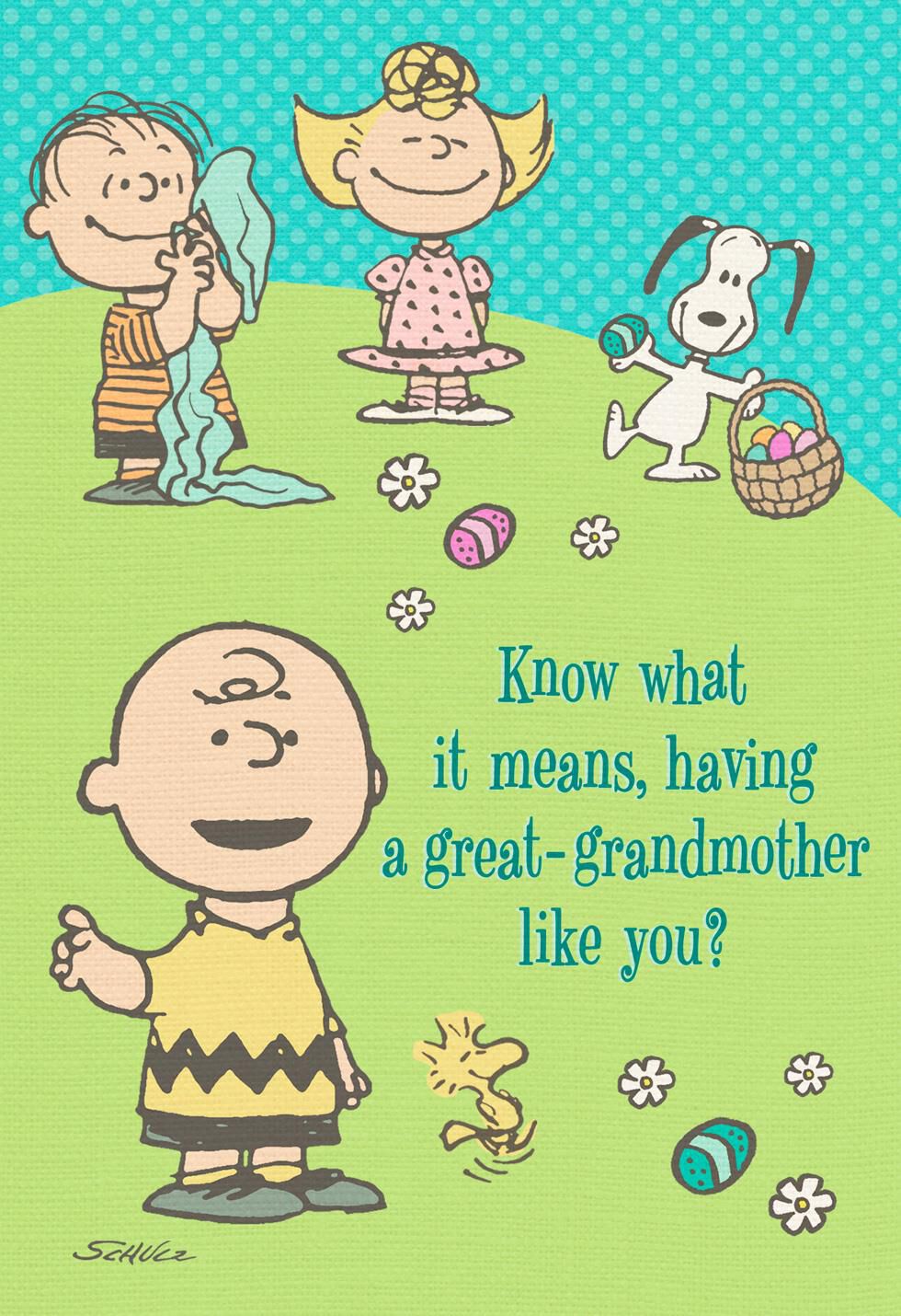Peanuts® Gang Easter Card for Great-Grandmother