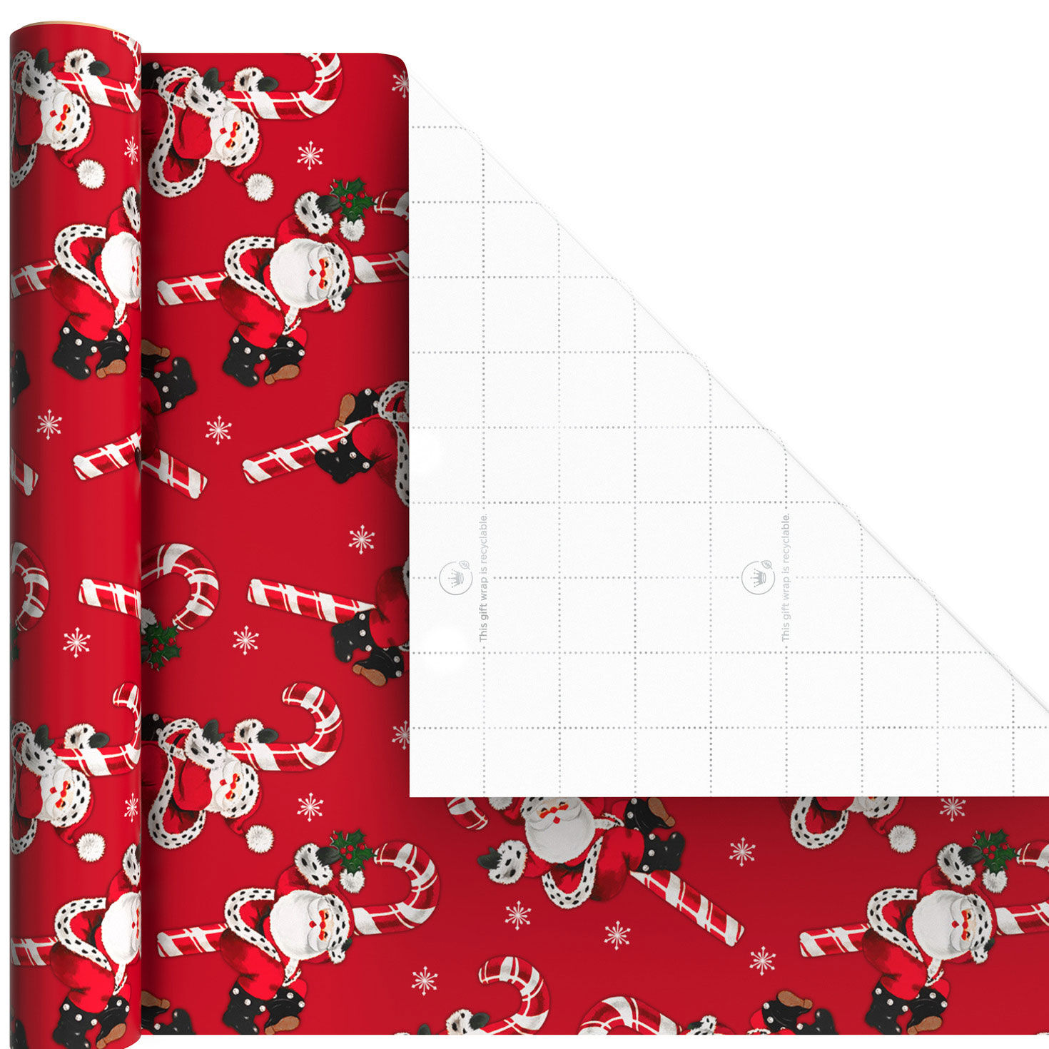 Dancing Santa 3-Pack Mini Xmas Gift Wrap Rolls Wrap Square image number 4