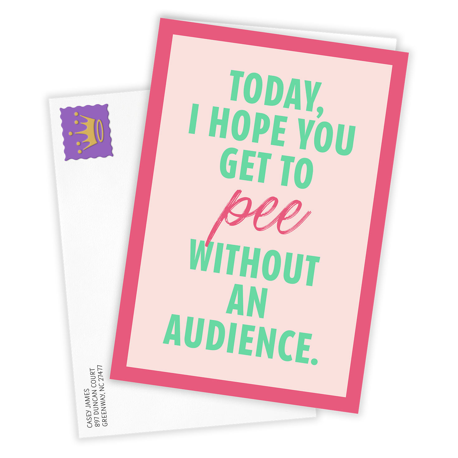 Green Pink Letters Personalized Mother's Day Card Card Front with Envelope image number 2