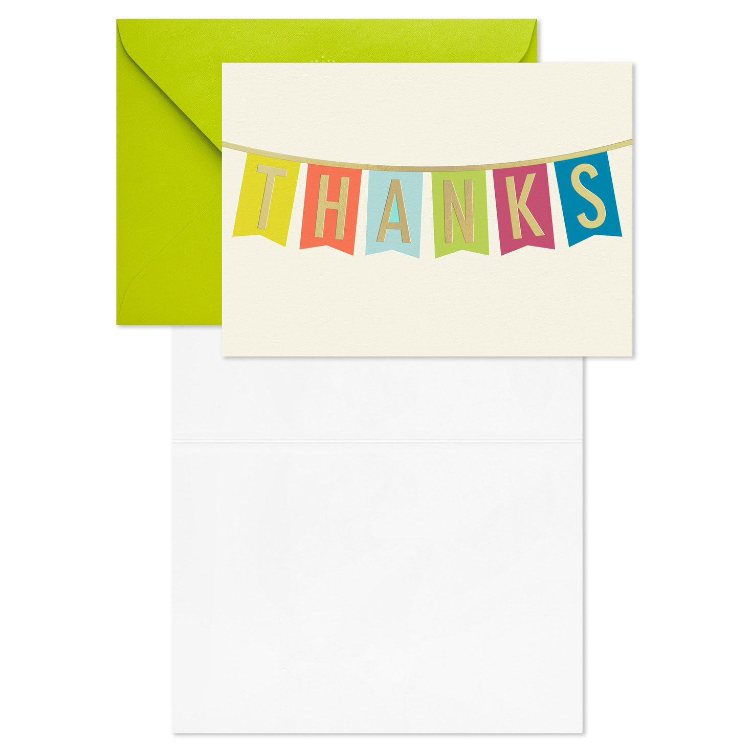 Thanks Bunting Banner Blank Thank You Note Cards  image number 3