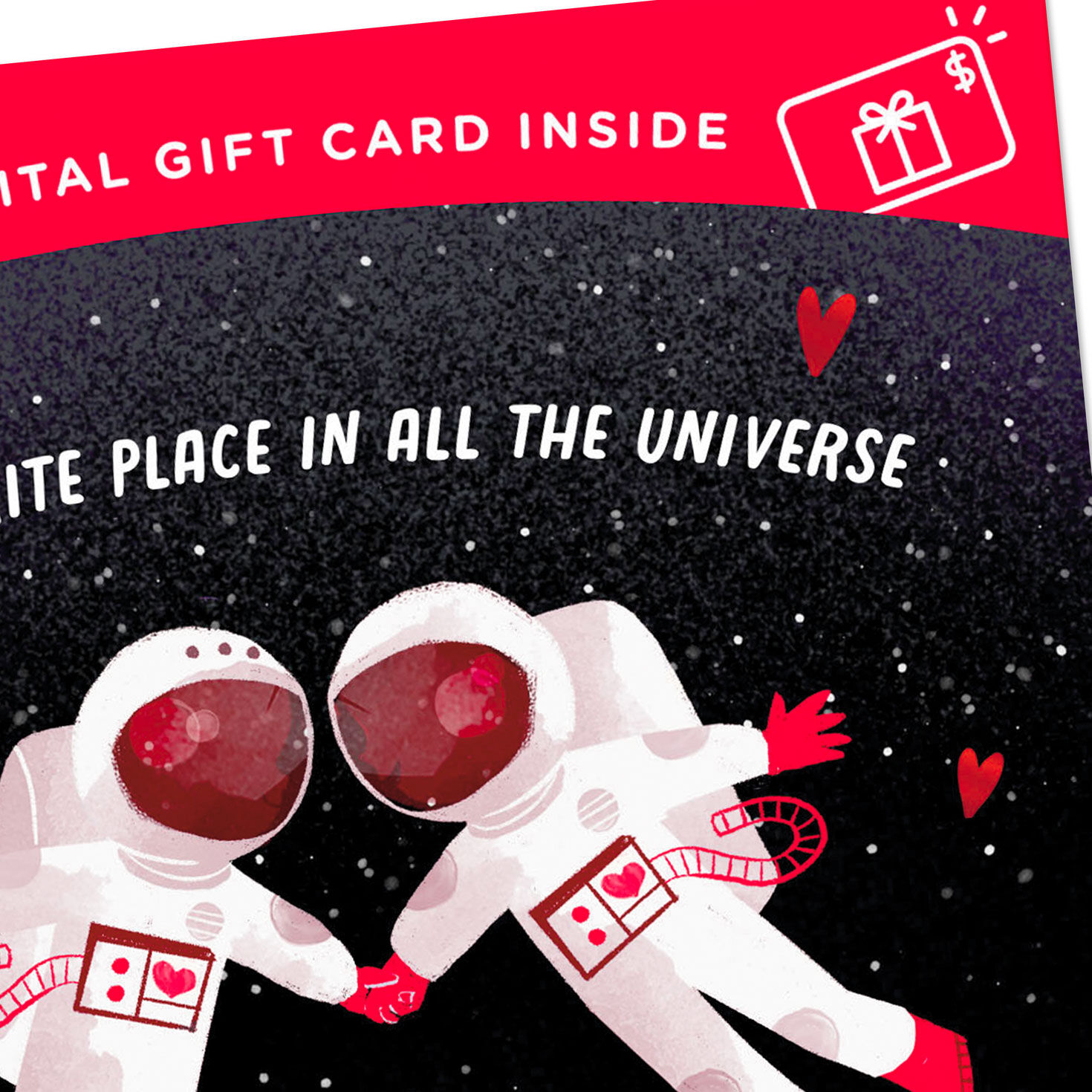 Astronauts Romantic Valentine's Gift Card Greeting Card Front Detail image number 5