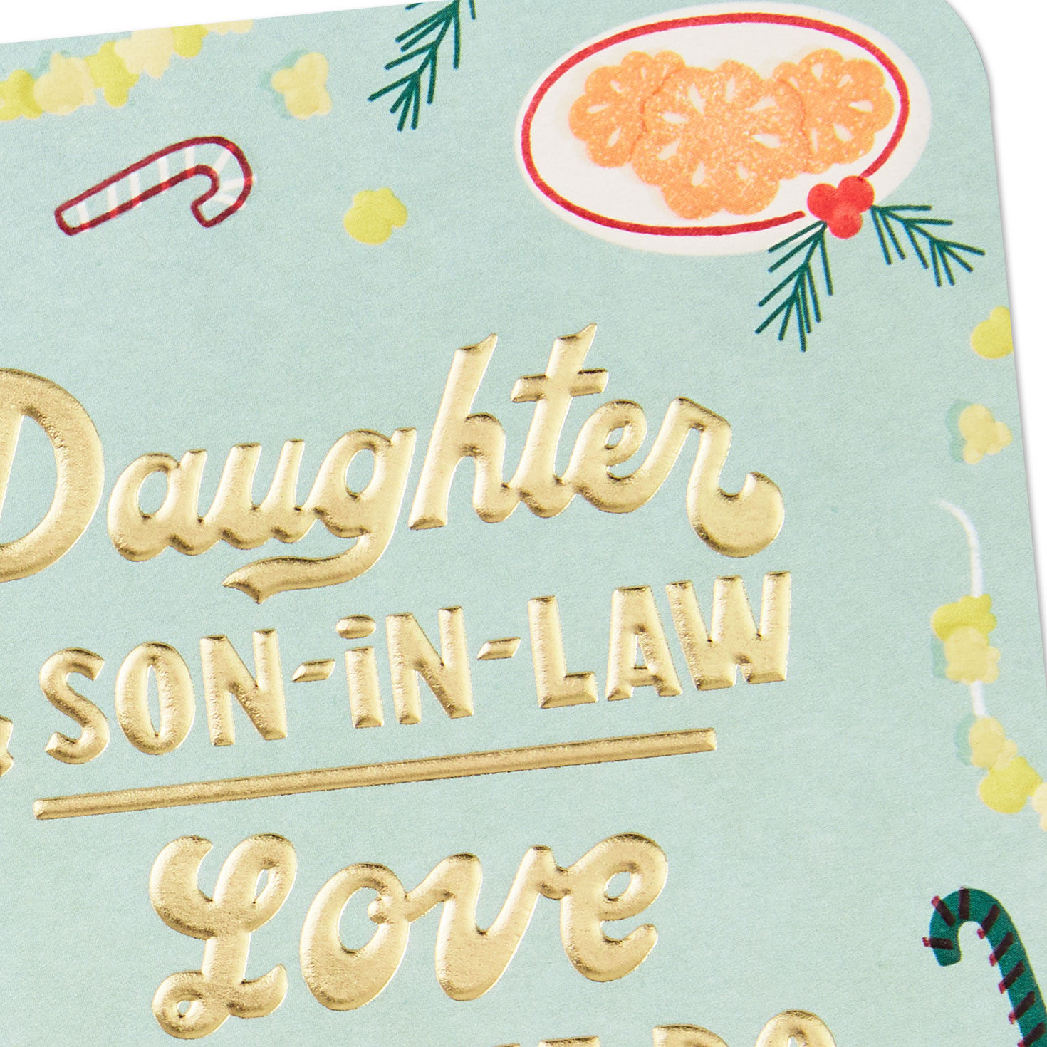 Food and Games Daughter and Son-in-Law Christmas Card Card Front Detail image number 5