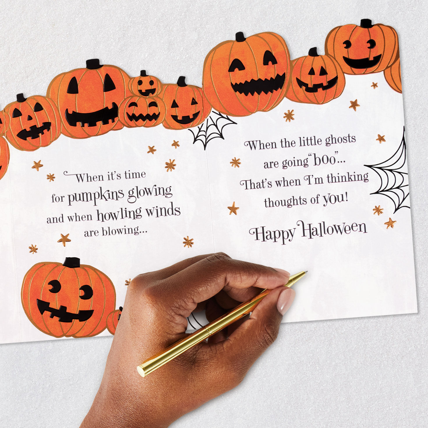Retro Jack-o'-lanterns Halloween Card signing card image number 10