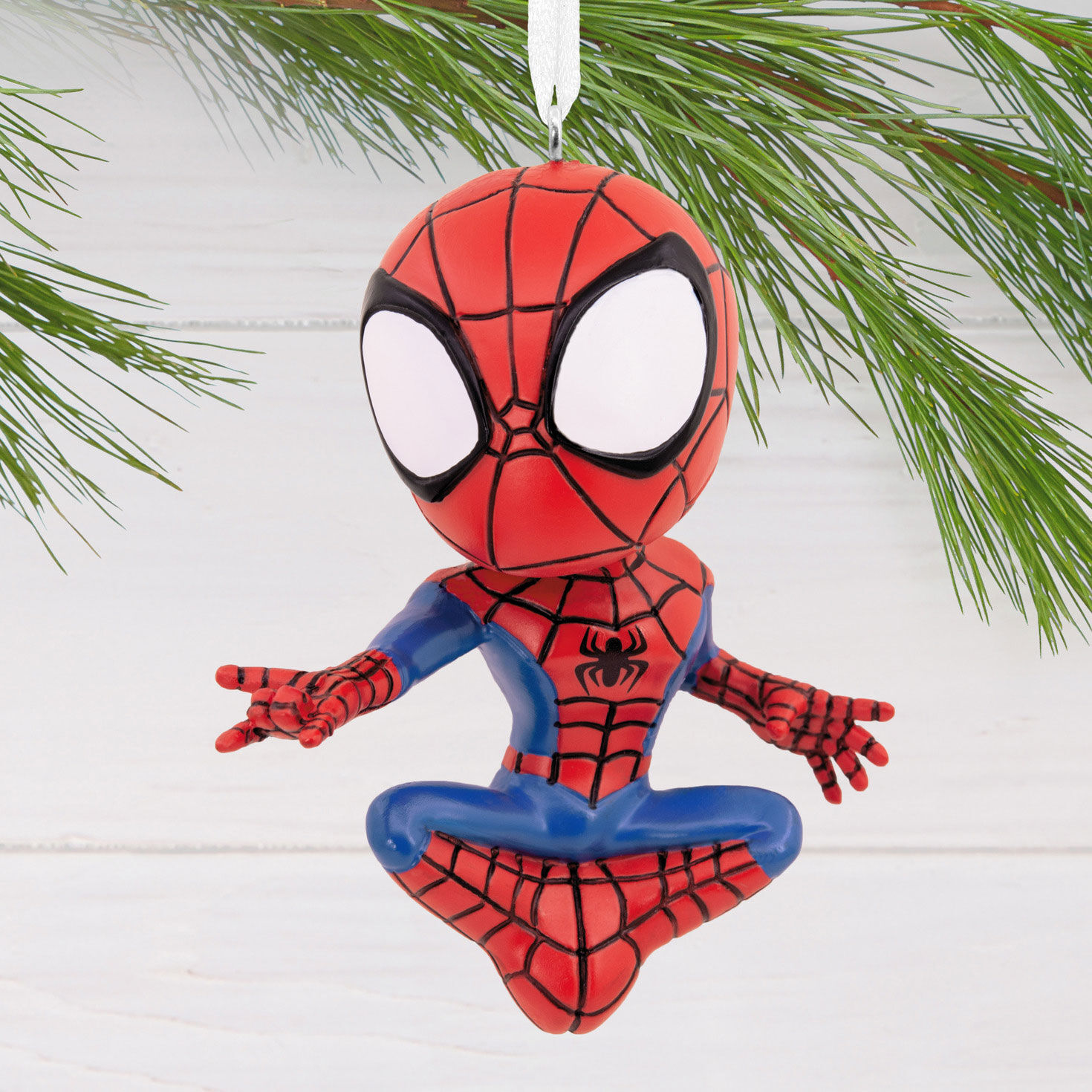 Spider-Man Christmas Ornament hanging on tree image number 2