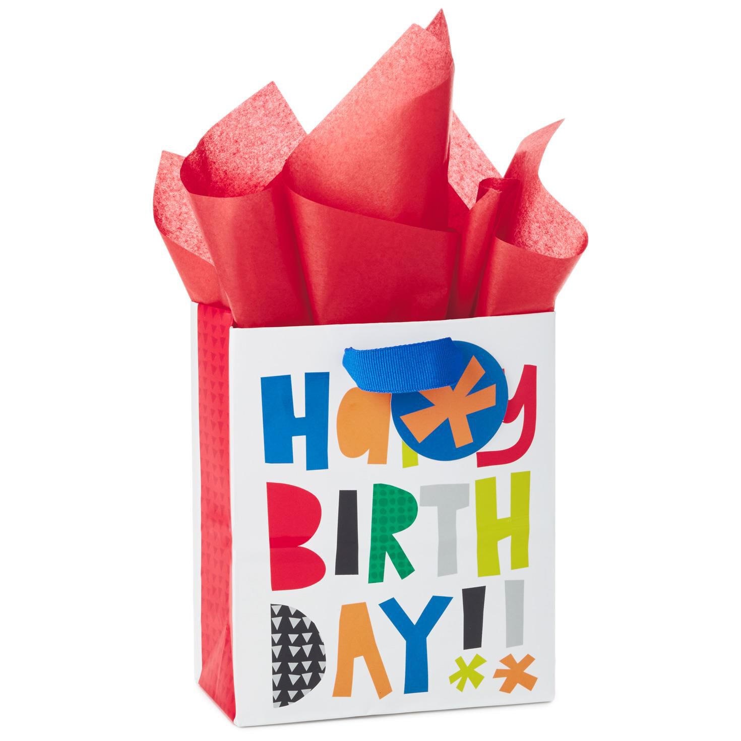 Hy Birthday Block Letters Small Gift Bag With Tag And Tissue 6 5
