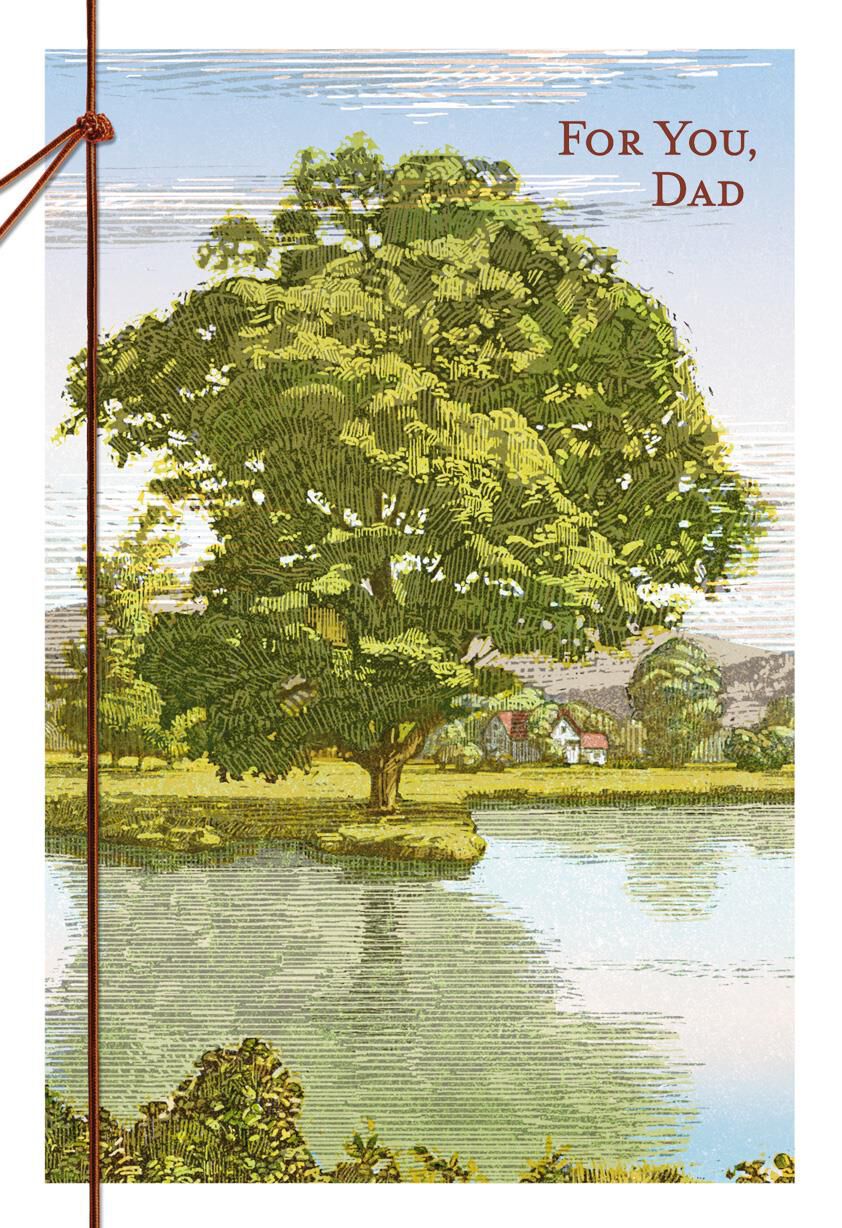 Illustrated Storybook Scene Birthday Card for Dad