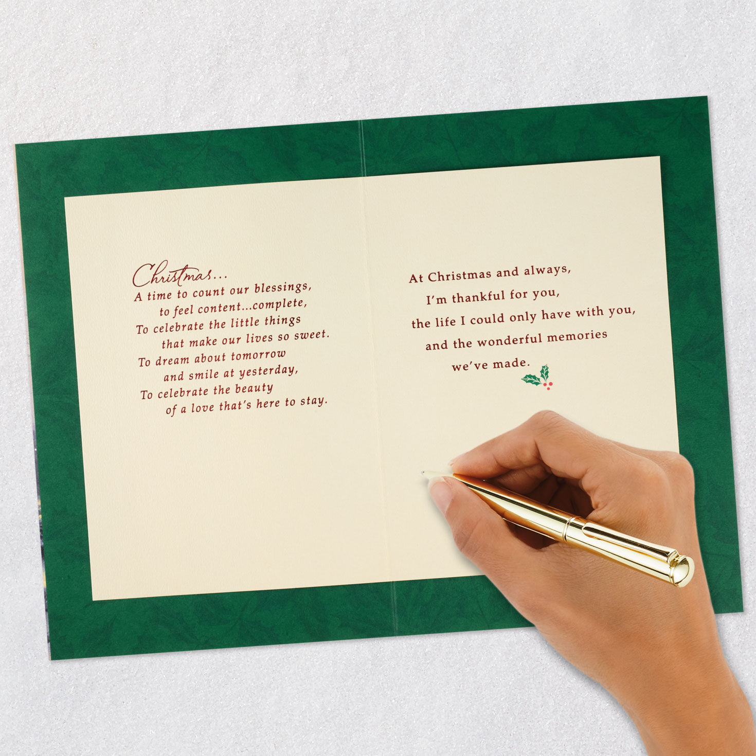 Thomas Kinkade "Christmas Eve" Husband Christmas Card Signing card image number 8