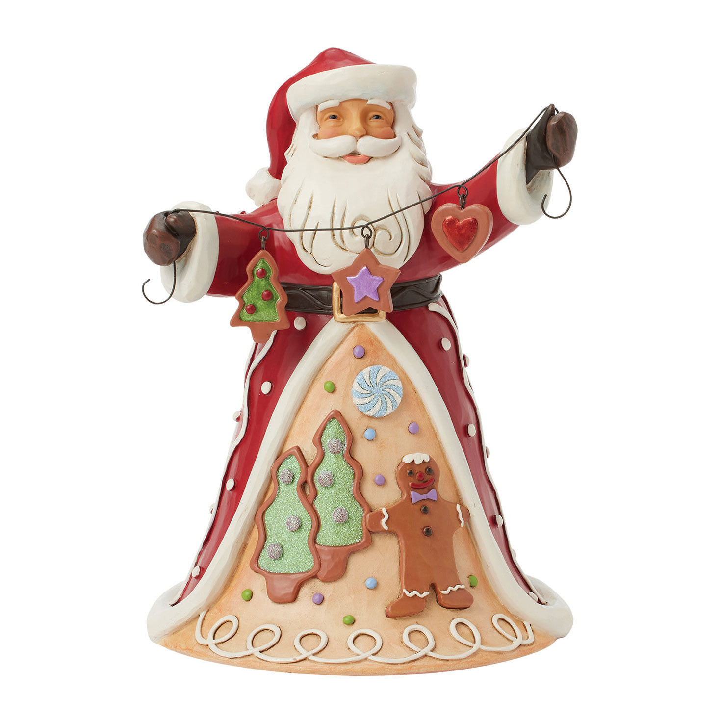Jim Shore Heartwood Creek Santa With Gingerbread Garland Figurine, 9.25"