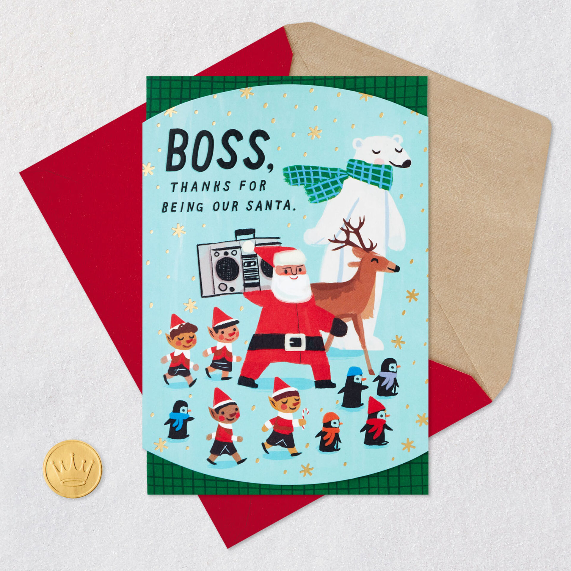 Thanks for Being Our Santa Christmas Card for Boss From All Greeting