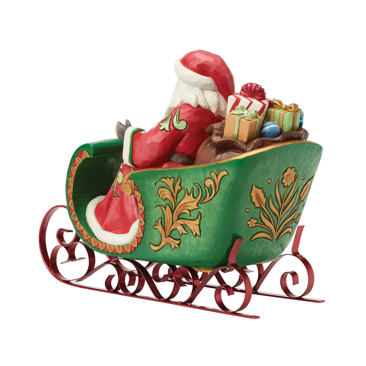 Santa in Sleigh Jim Shore Statue Back image number 2