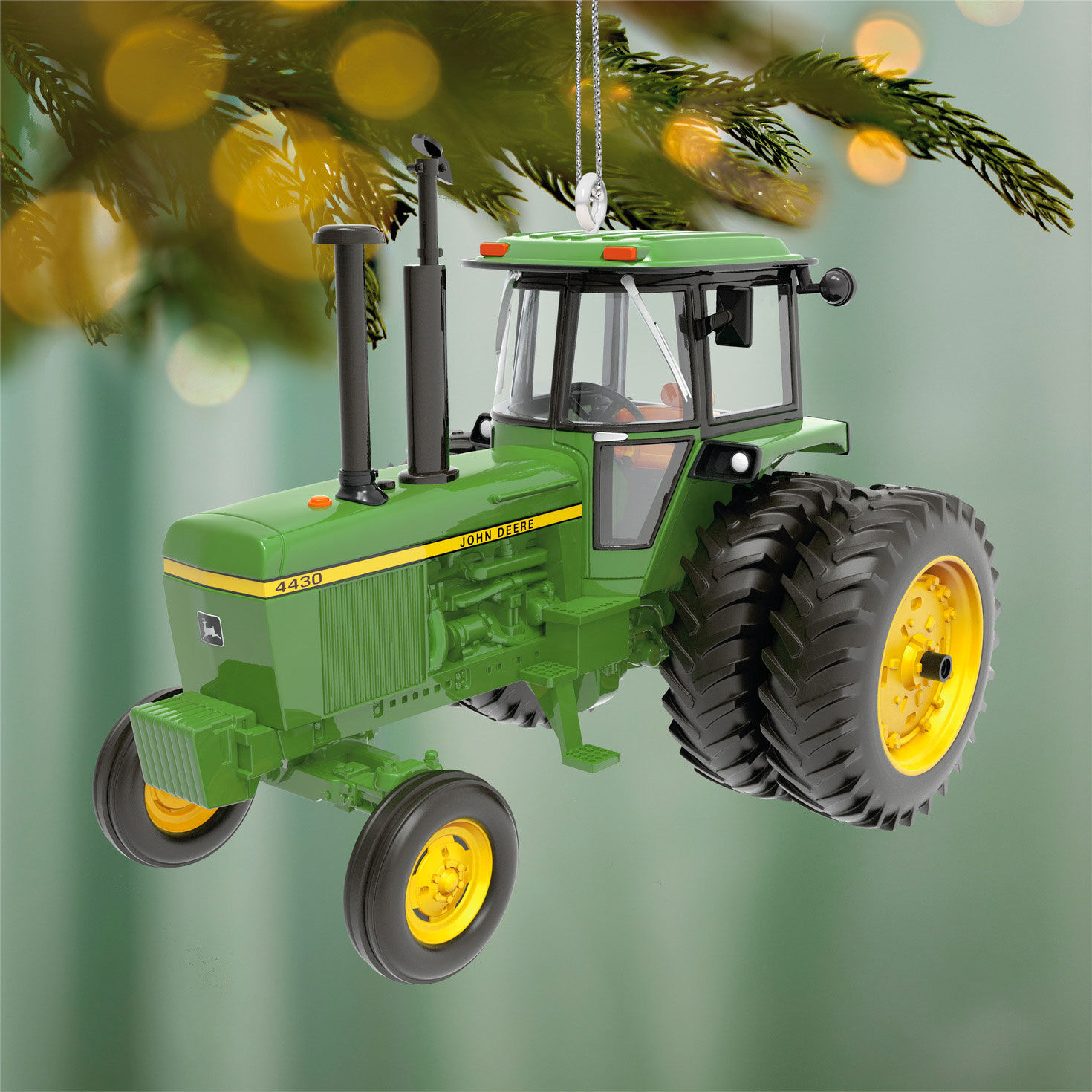 John Deere Tractor Keepsake Ornament hanging on tree image number 2