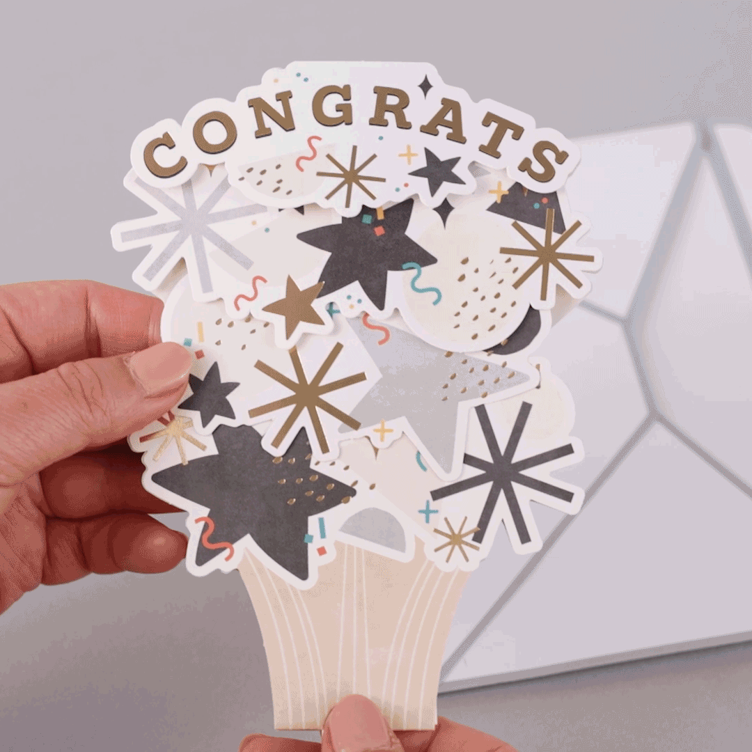 Confetti and Stars Pop-Up Graduation Card With Motion  image number 2