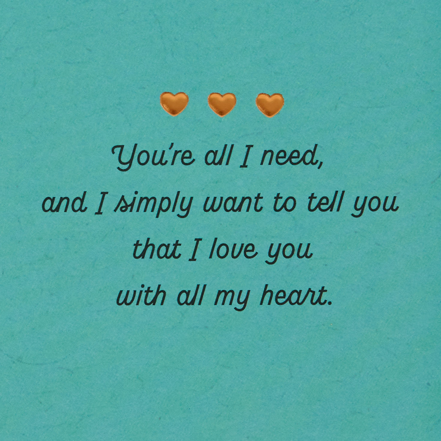 Copper Heart on Blue Romantic Love Card  image number 2