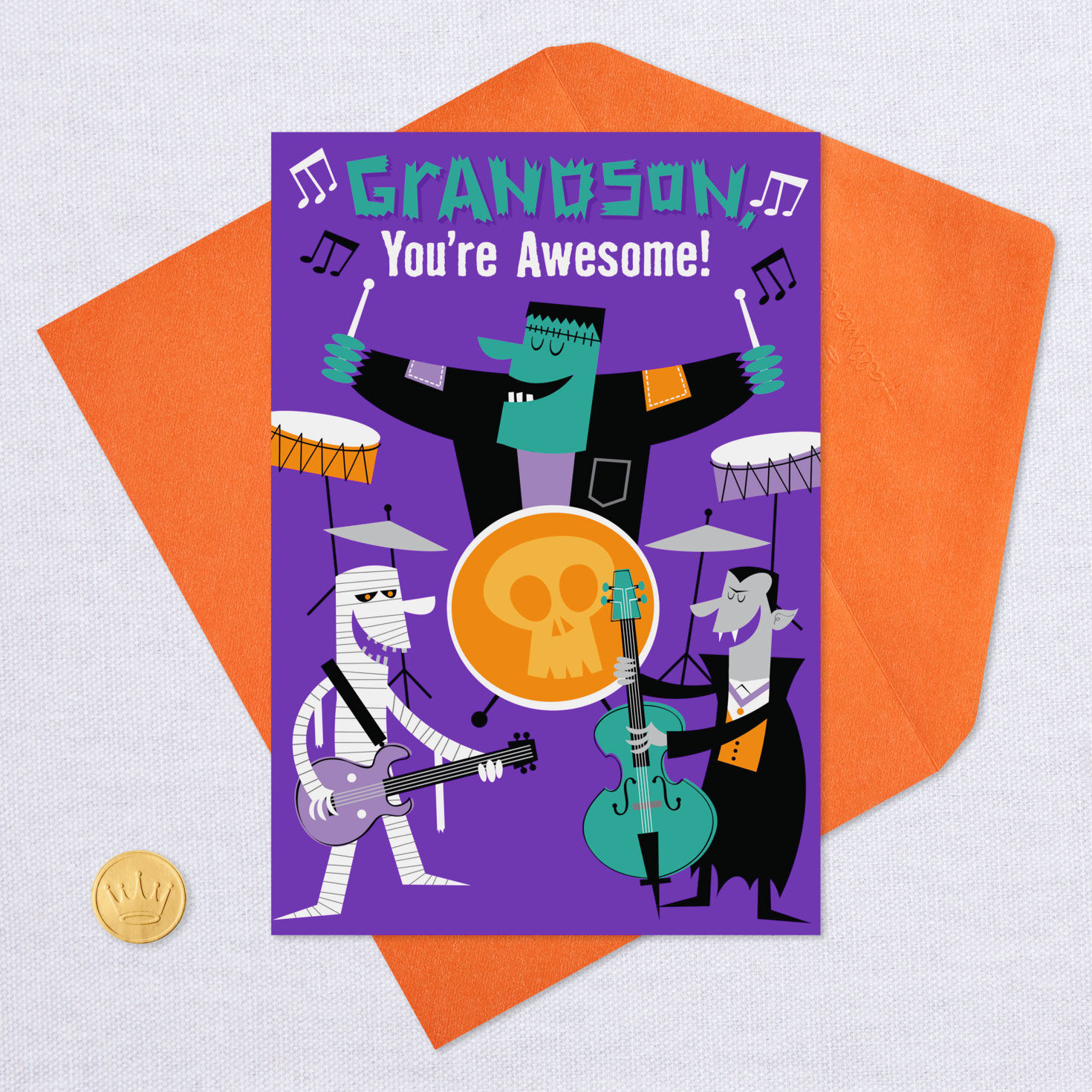 You Rock Monster Band Halloween Card for Grandson for only USD 2.00 | Hallmark