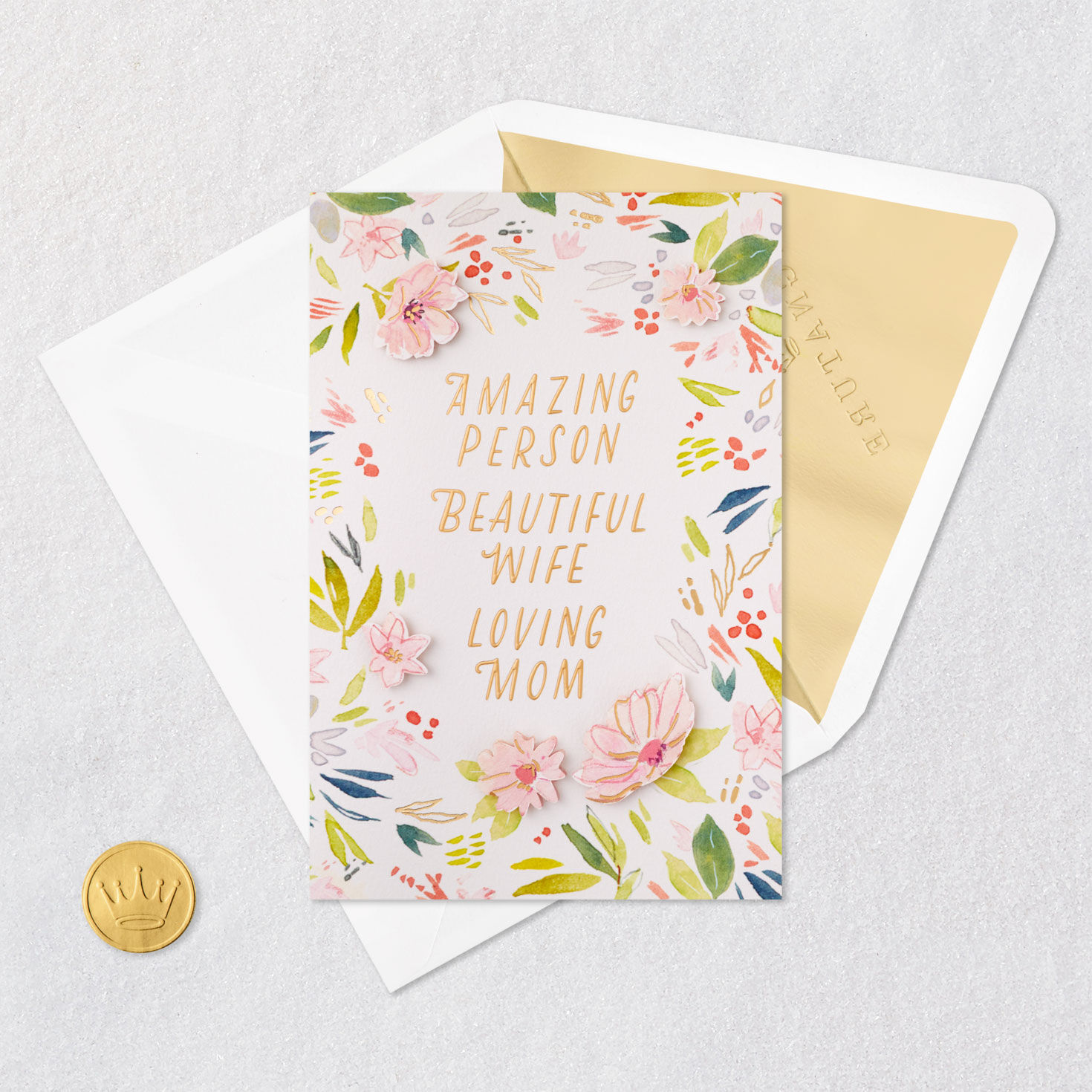Mother's Day Card Card Front with Envelope and Gold Seal image number 5
