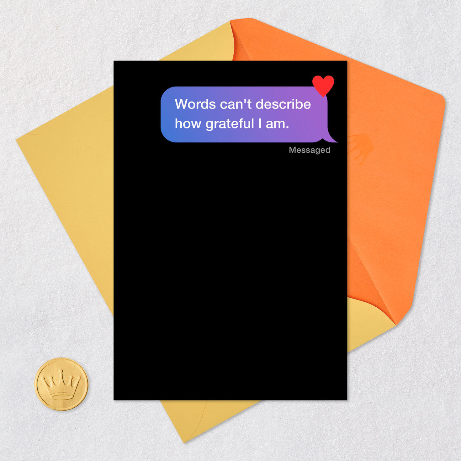 Text Bubble Funny Thank You Card Card Front with Envelope and Gold Seal image number 5
