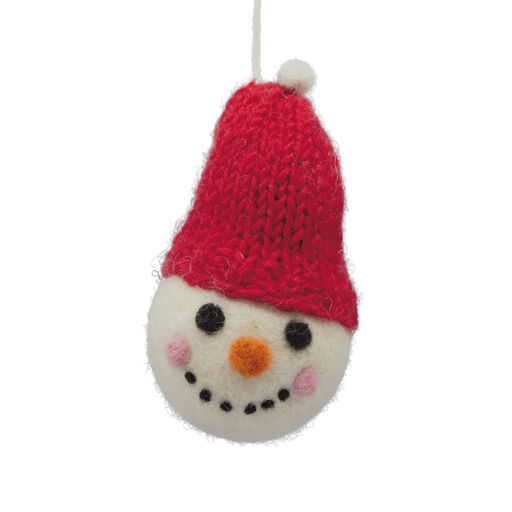 Snowman With Red Hat  Fabric Hallmark Ornament, 