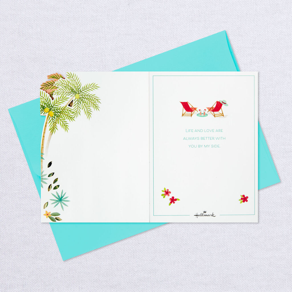 Lounge Chairs On The Beach 3d Pop Up Anniversary Card Greeting