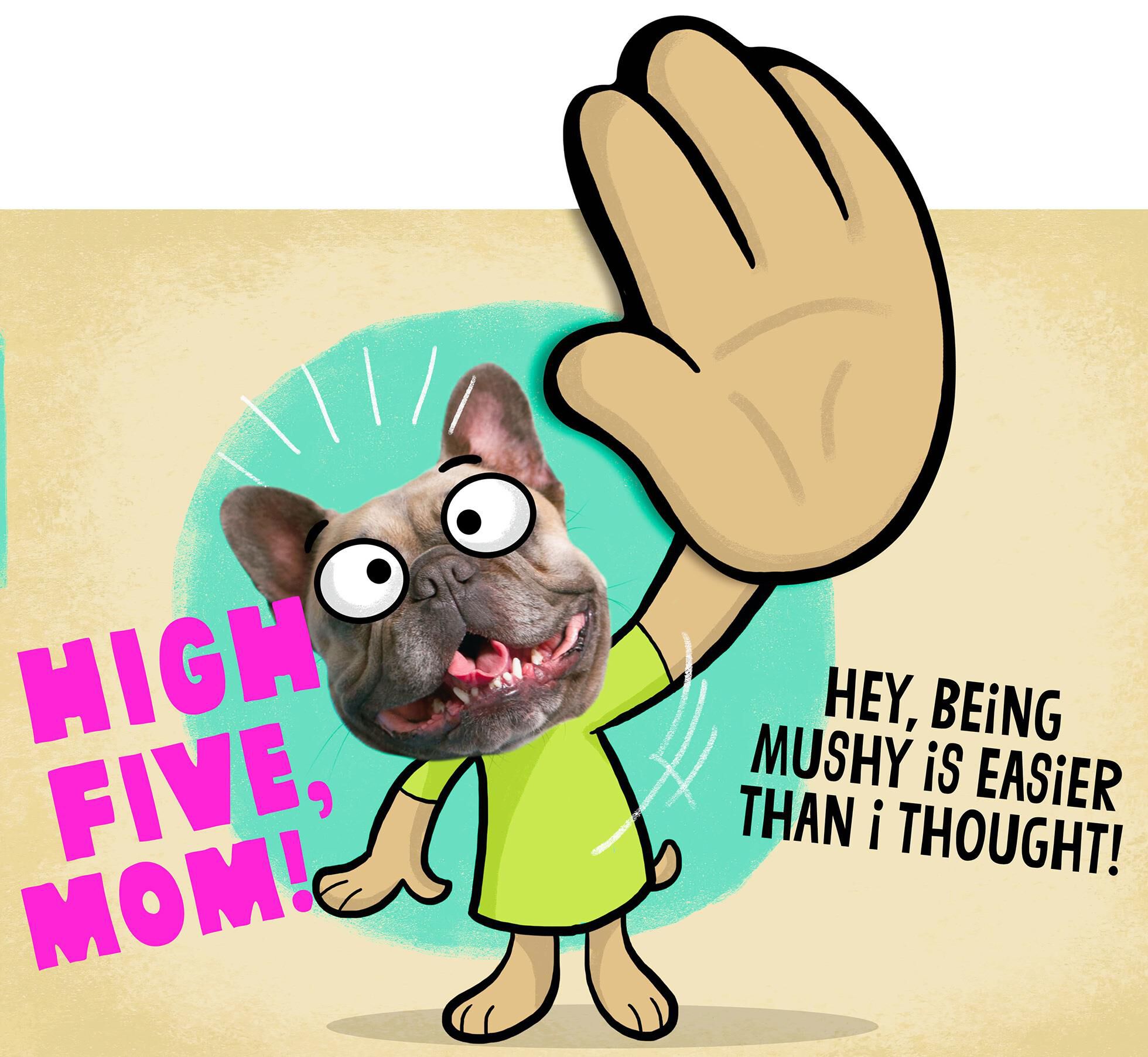Funny Dog High Five Mother's Day Card
