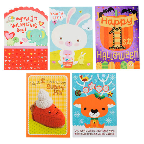 Assorted Baby's First Holiday Celebrations Cards, Pack of 5