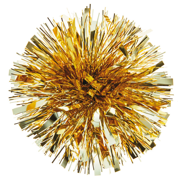 5.5" Gold Metallic Pom-Pom Gift Bow