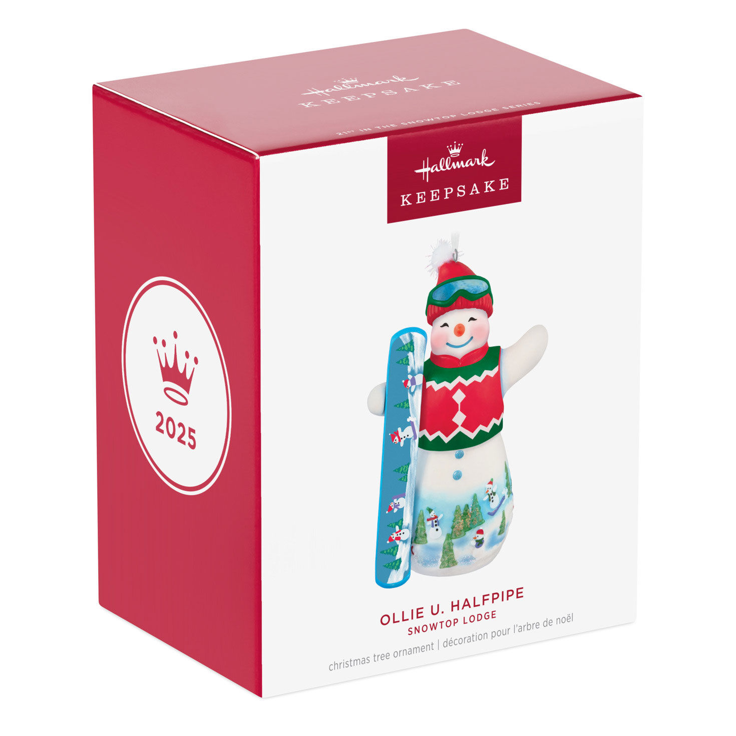 Snowboarding Snowman Keepsake Ornament package front image number 7