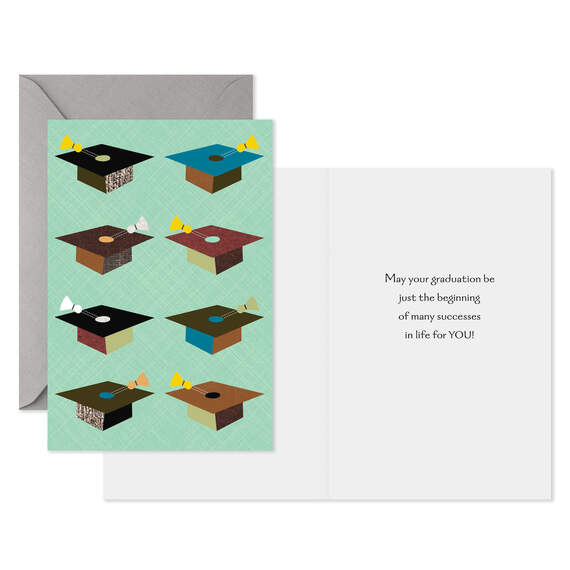 Mortarboards and Graphic Icons Graduation Cards, Pack of 6, , large image number 2