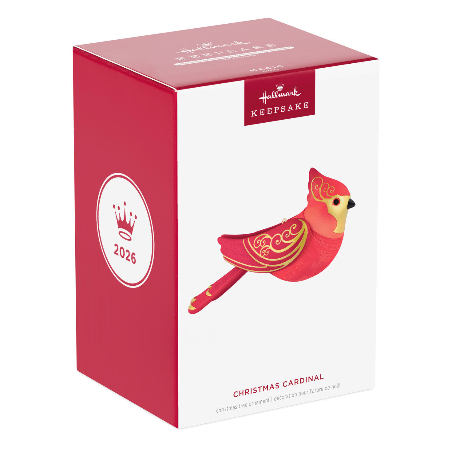 Red Gold Cardinal Keepsake Ornament Package Front image number 8