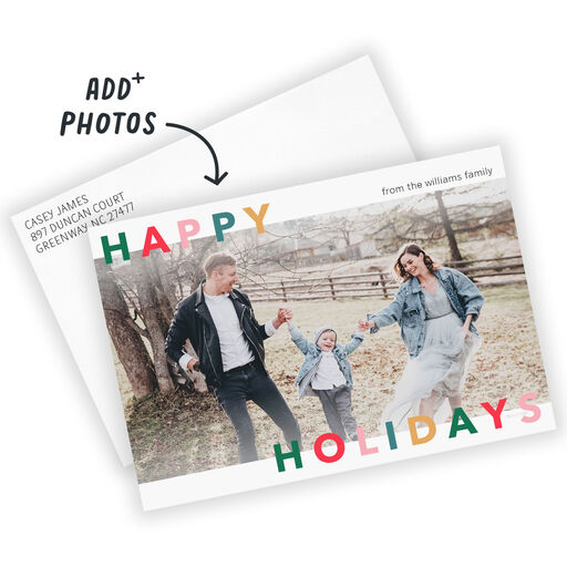 Simple and Colorful Letters Flat Holiday Photo Card, 