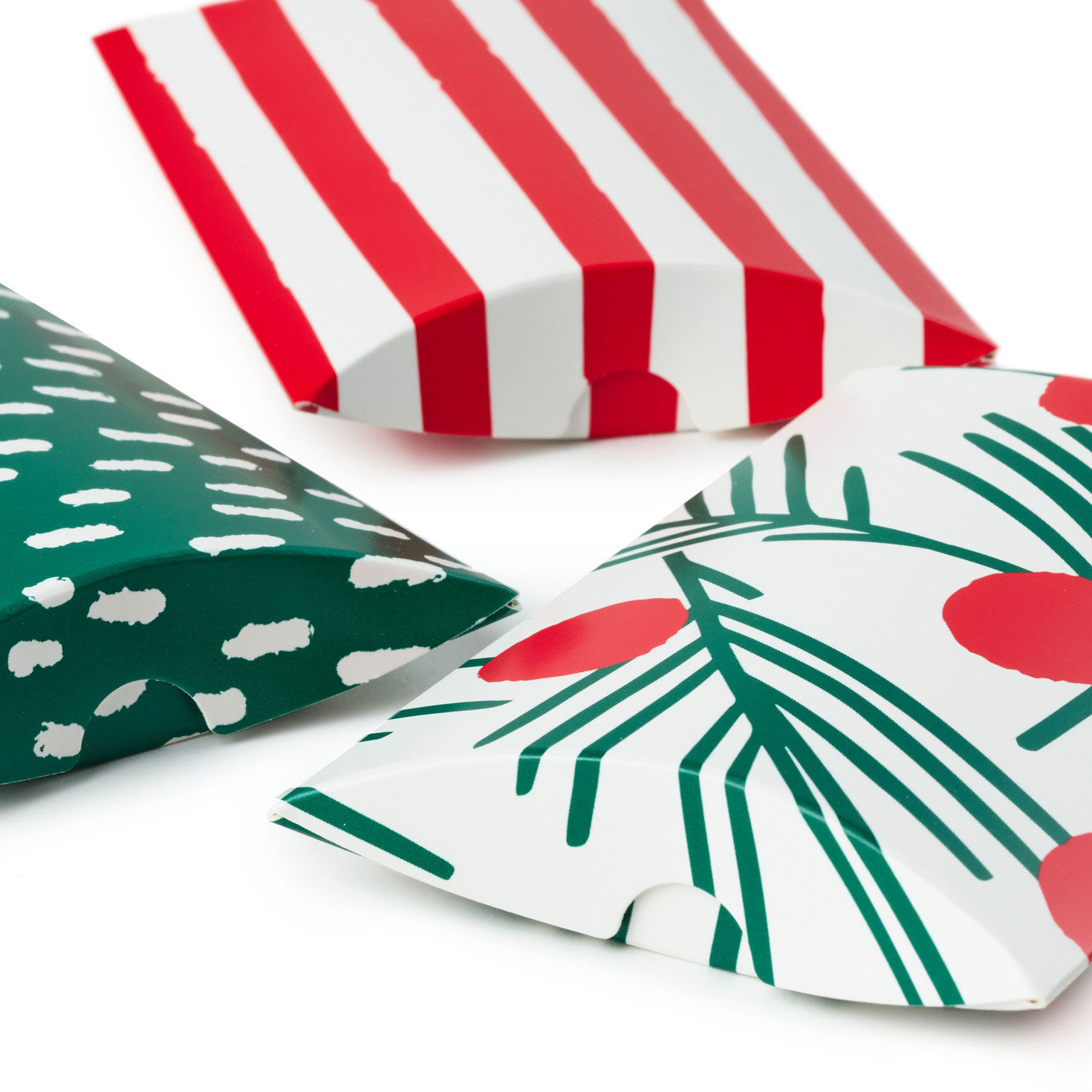 Red Stripes Snow on Green Holiday Gift Card Holders upclose view image number 4