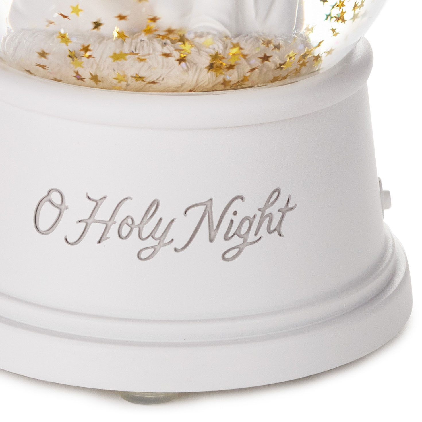 Holy Family Snow Globe With O Holy Night Song upclose detail image number 4
