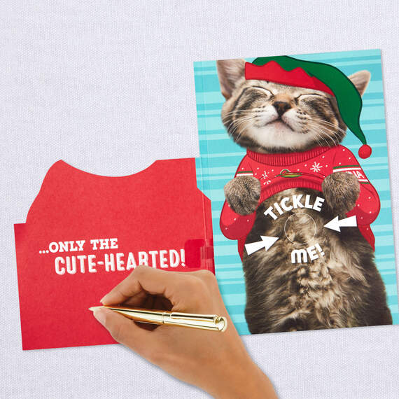 Ticklish Kitten Christmas Card With Sound and Motion, , large image number 6
