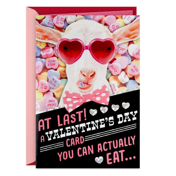 I Want Candy Goat Funny Musical Valentine's Day Card, , large image number 1