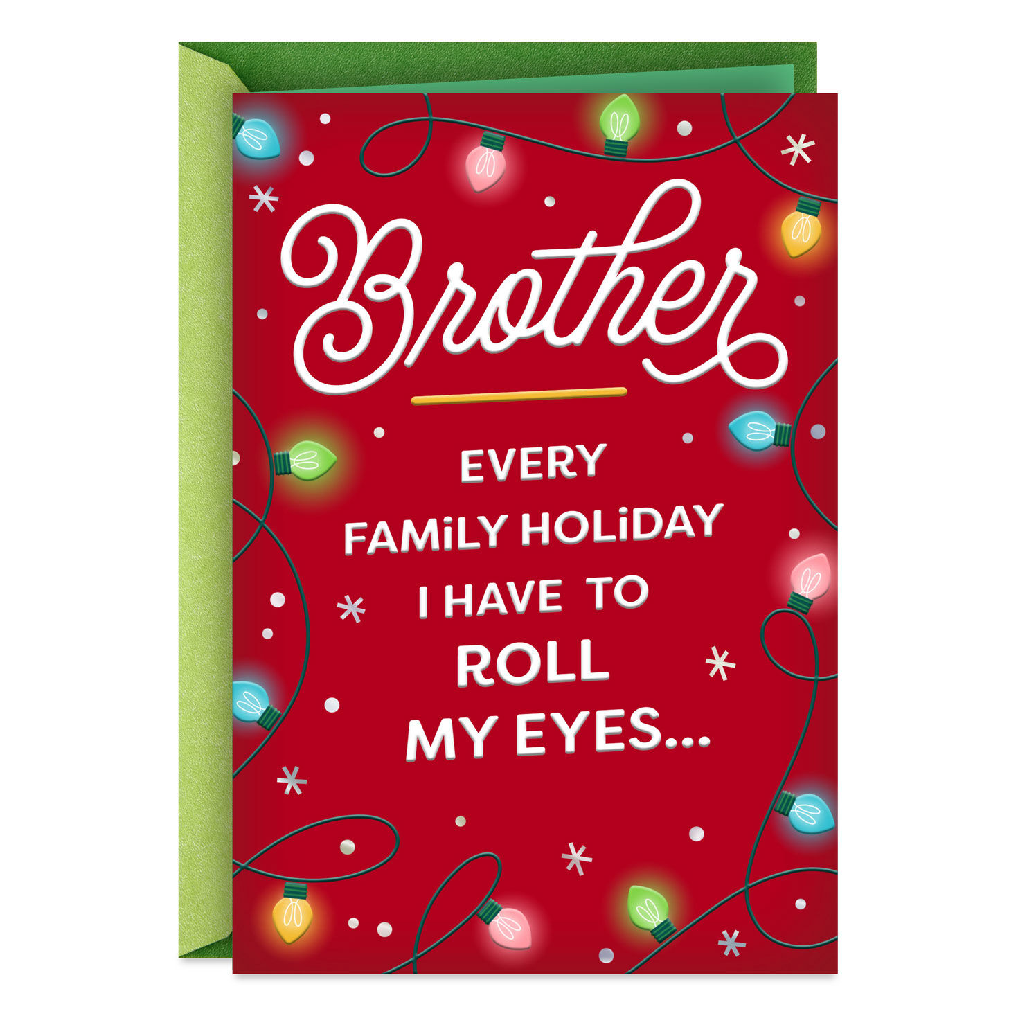 Roll Your Eyes With Me Funny Christmas Card for Brother