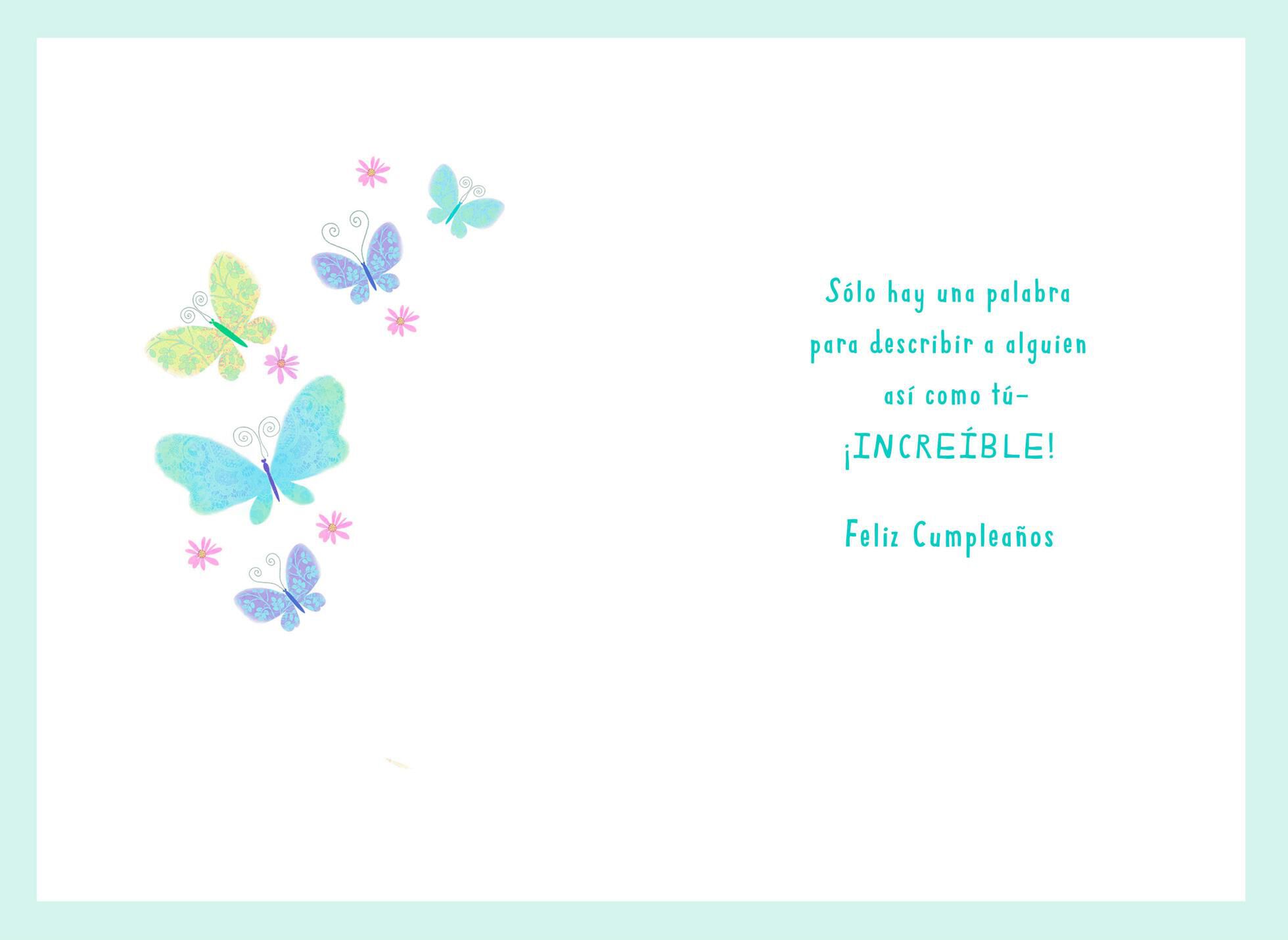 Butterflies Spanish-Language Birthday Card for Girl