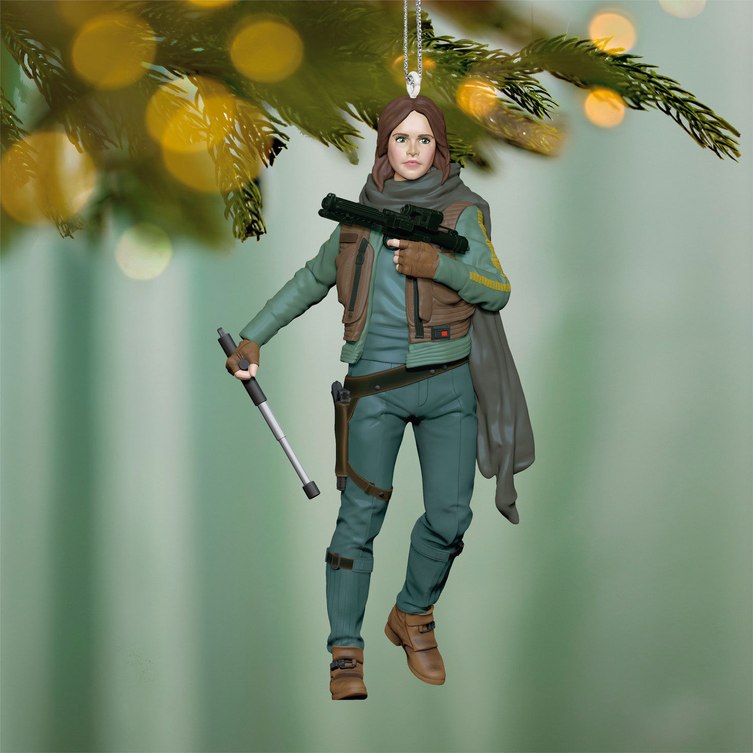 Star Wars Rogue One Jyn Erso Keepsake Ornament hanging on tree image number 2