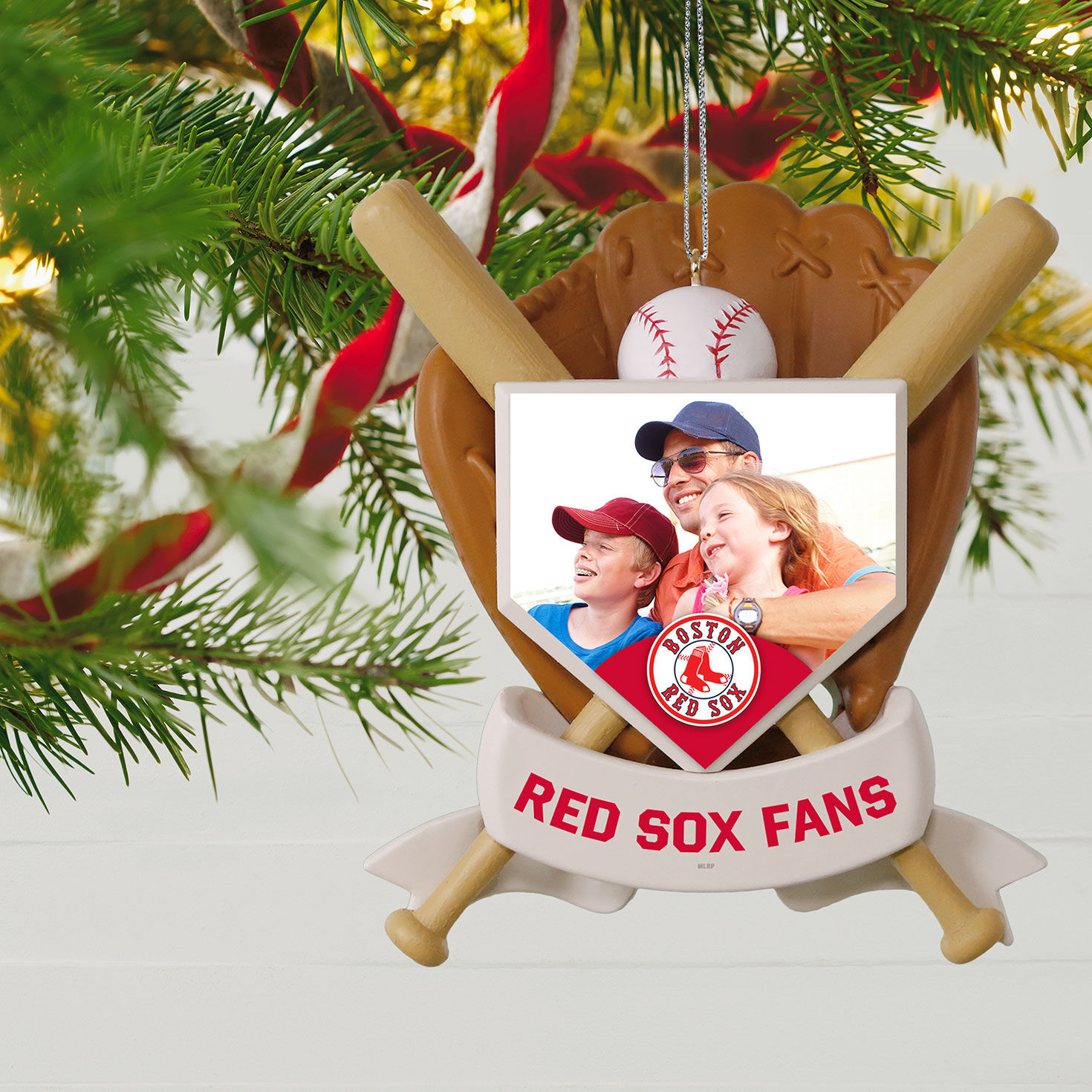 MLB Boston Red Sox&trade; Baseball Personalized Ornament, Custom Photo and Text, , large image number 2