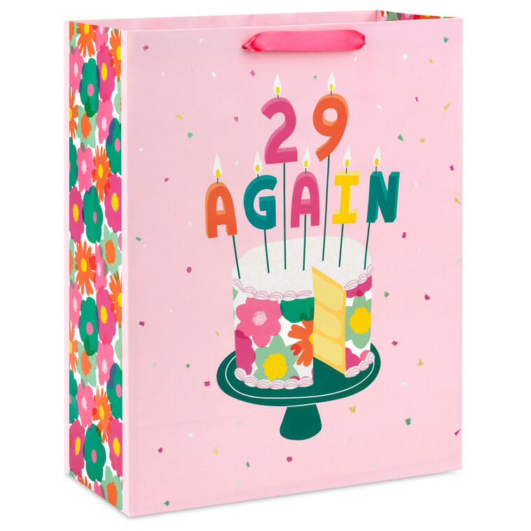 15.5" 29 Again Cake and Candles Extra-Large Birthday Gift Bag, , large image number 1