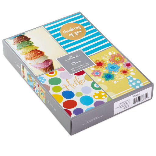 Charming and Cheerful Assorted Blank Cards, Box of 12, 