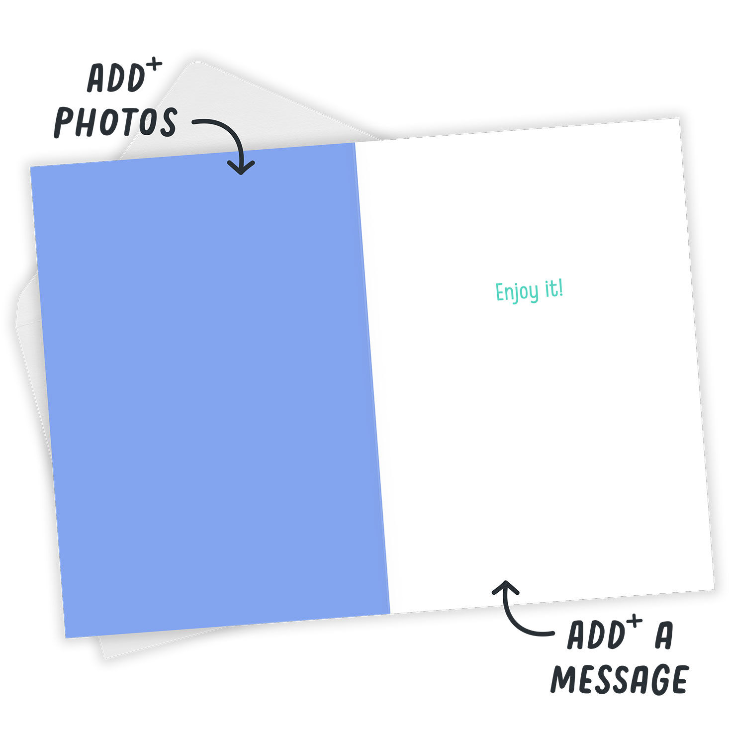 No Foolin' April Love Personalized Birthday Card Open Card with Envelope indicating personalization image number 3