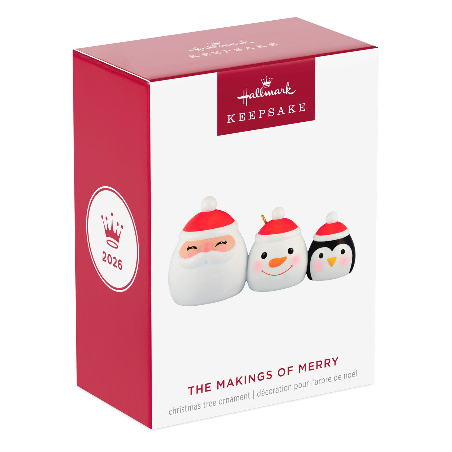 Santa Snowman Penguin Canisters Keepsake Ornament Package Front image number 7