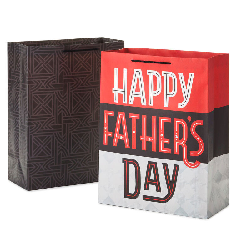 14.4" Geometric and Father's Day 2-Pack Extra-Large Gift Bags