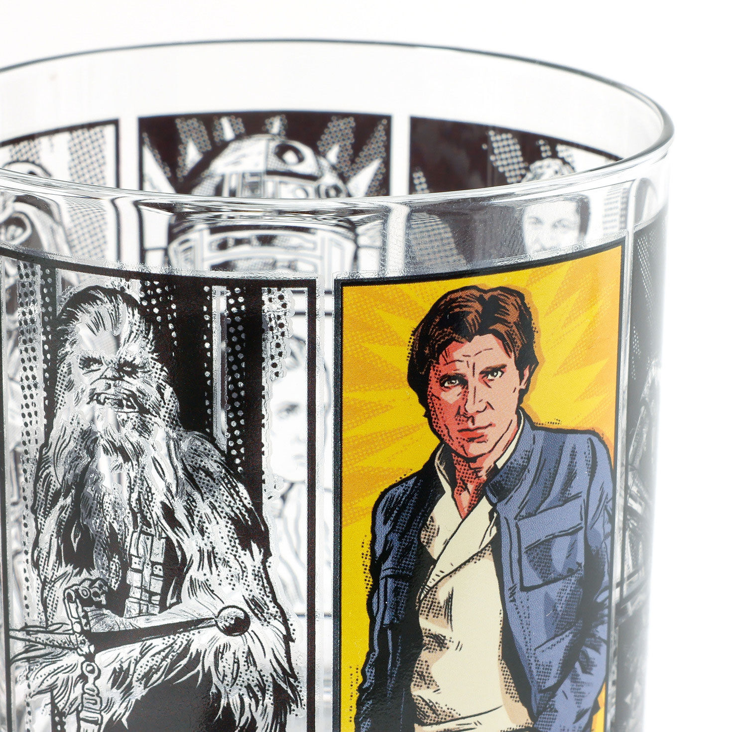 Star Wars Han and Leia Illustrated Rocks Glasses Set upclose view image number 3