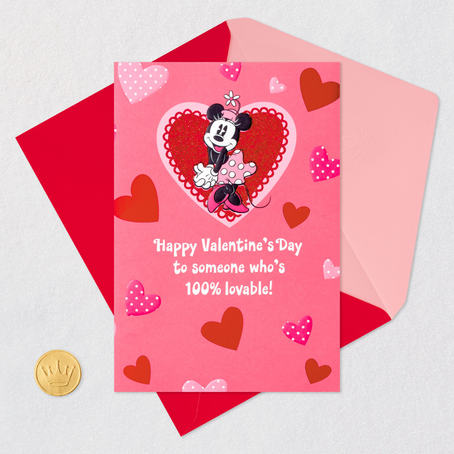 Disney Minnie Mouse Loved and Lovable Valentine's Day Card for only USD 3.99 | Hallmark